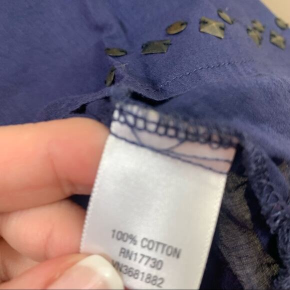 Converse One Star Tie Waist Navy Semi Sheer Mini Dress - Picture 3 of 5